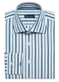 Paul Stuart Blue & White Striped Dress Shirt, thumbnail 1