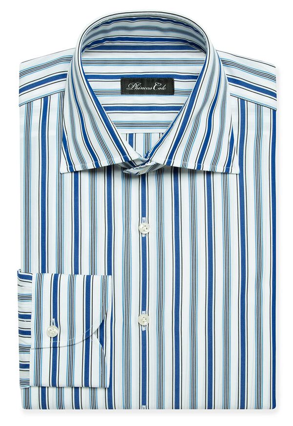 Paul Stuart Blue & White Striped Dress Shirt, image 1