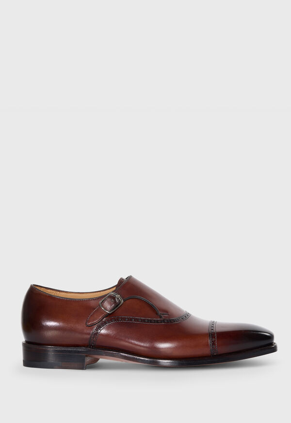 Paul Stuart Sean Leather Cap Toe Monk Strap, image 1
