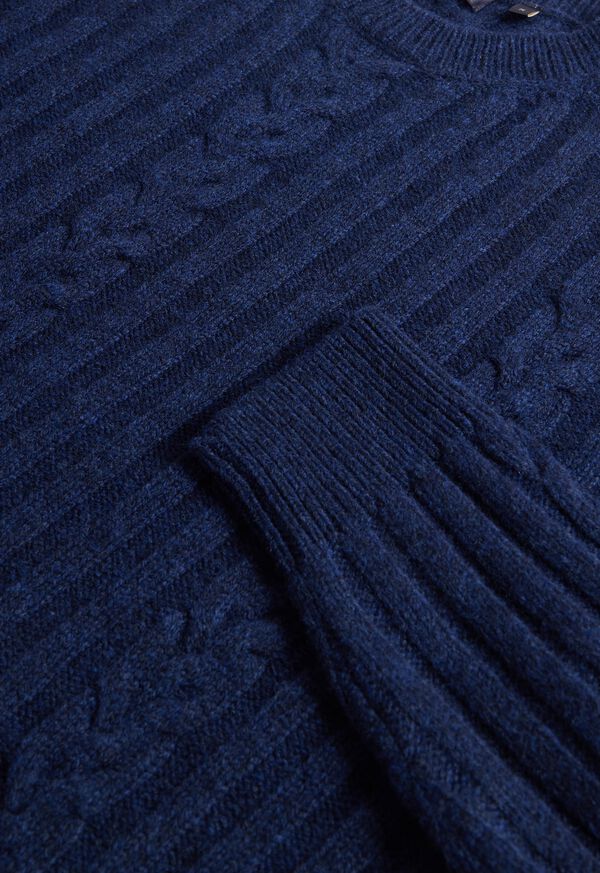 Paul Stuart Wool Cable and Rib Crewneck Sweater, image 2
