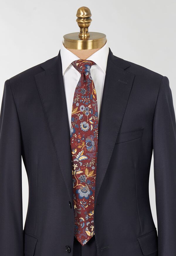 Paul Stuart Printed Wool Floral and Vine Tie, image 2