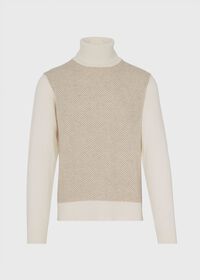Paul Stuart Herringbone Turtleneck with Elbow Patches, thumbnail 1