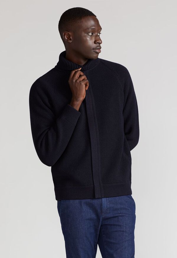Paul Stuart Merino Wool Ribbed Full Zip Cardigan, image 3