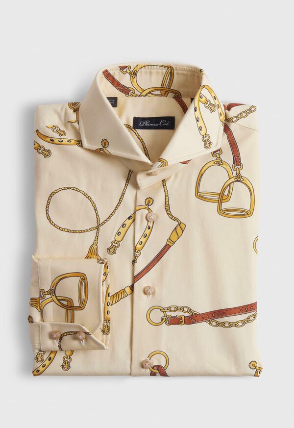 Paul Stuart Belt & Buckle Print Cotton Sport Shirt