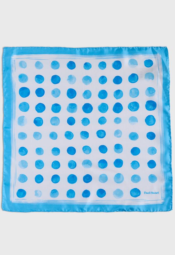 Paul Stuart Printed Silk Watercolor Dot Pocket Square, image 2