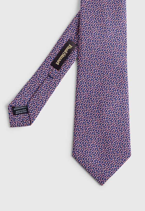 Paul Stuart Printed Silk Two Color Micro Oval Tie, image 1