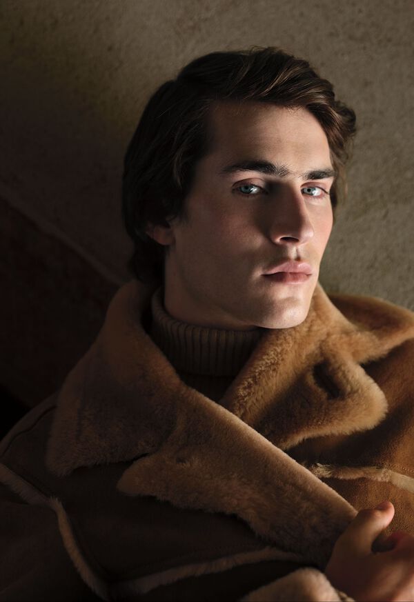Paul Stuart Suede & Shearling Ranchers Coat Look, image 1