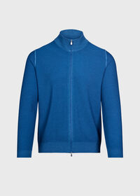 Paul Stuart Wool Rice Stitch Zip Cardigan, thumbnail 1