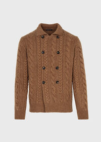 Paul Stuart Cashmere Cable Double Breasted Cardigan, thumbnail 1
