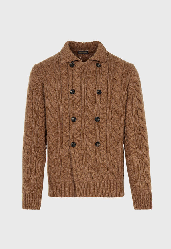 Paul Stuart Cashmere Cable Double Breasted Cardigan, image 1