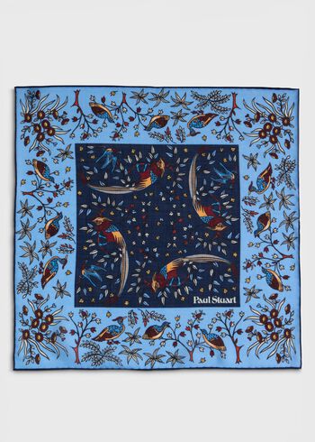 Paul Stuart Wool & Silk Forest Print Pocket Square