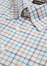 Paul Stuart Flannel Three Color Check Sport Shirt, thumbnail 3