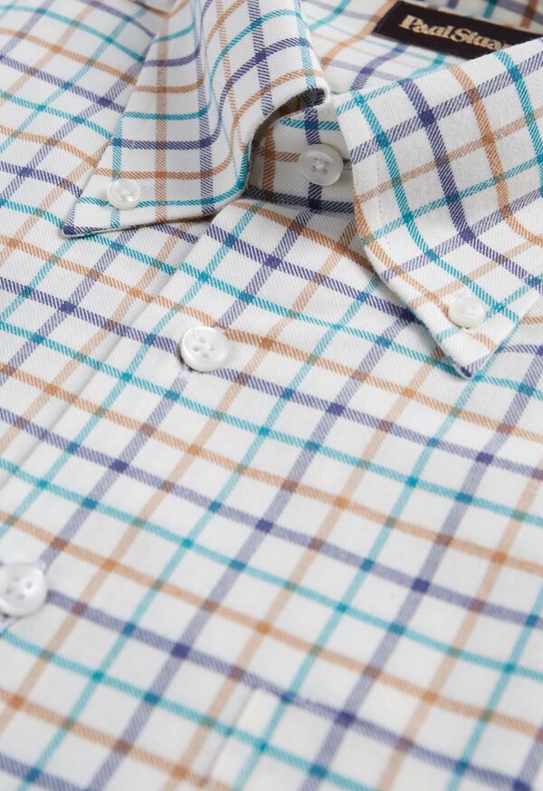 Paul Stuart Flannel Three Color Check Sport Shirt, image 3