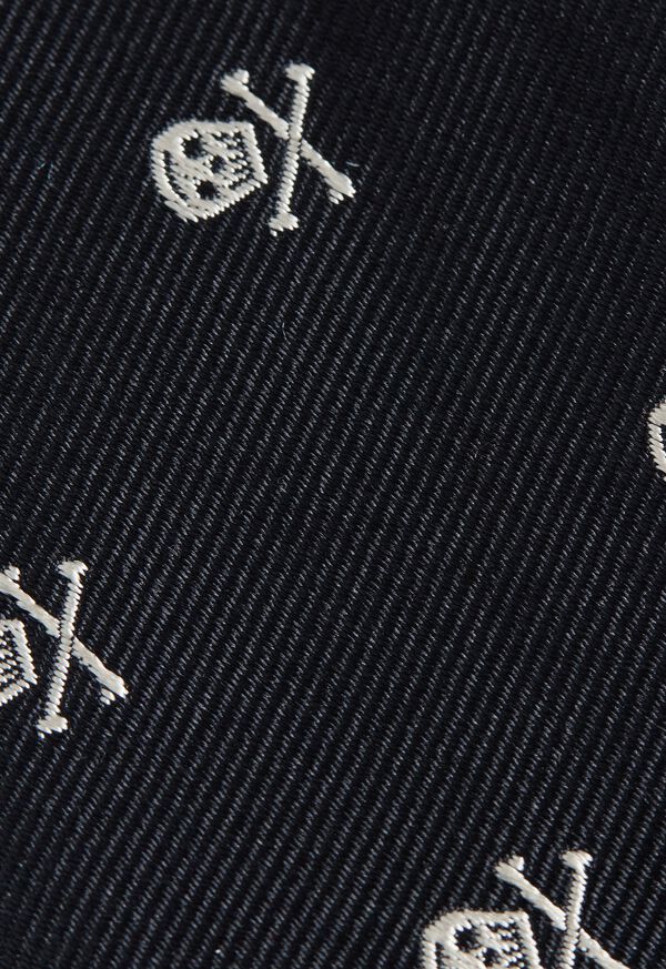 Paul Stuart Woven Silk Skull & Bone Bowtie, image 4