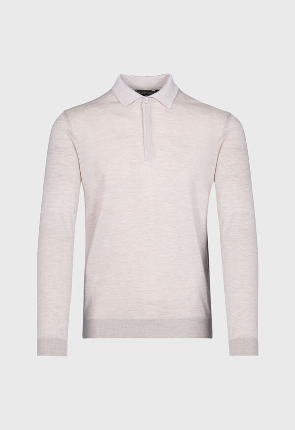 Paul Stuart Cashmere & Silk Long Sleeve Polo, image 1