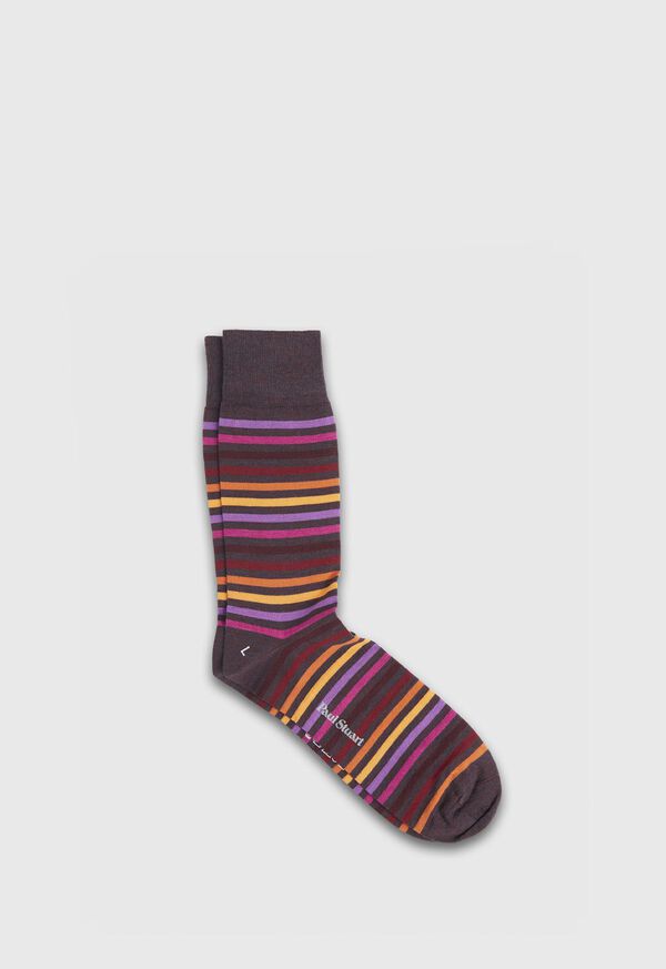 Paul Stuart Wool Blend Multicolor Stripe Sock, image 1