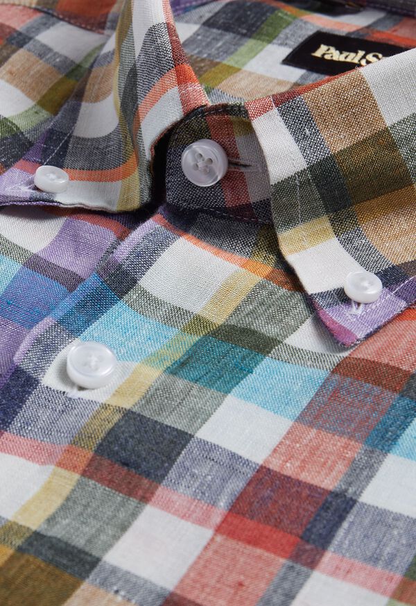 Paul Stuart Linen Check Sport Shirt, image 2