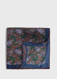 Paul Stuart Printed Silk Paisley Pocket Square, thumbnail 1