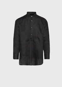 Paul Stuart Black Linen Pleated Pull Over Lounge Set, thumbnail 3