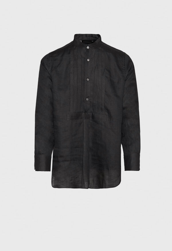 Paul Stuart Black Linen Pleated Pull Over Lounge Set, image 3