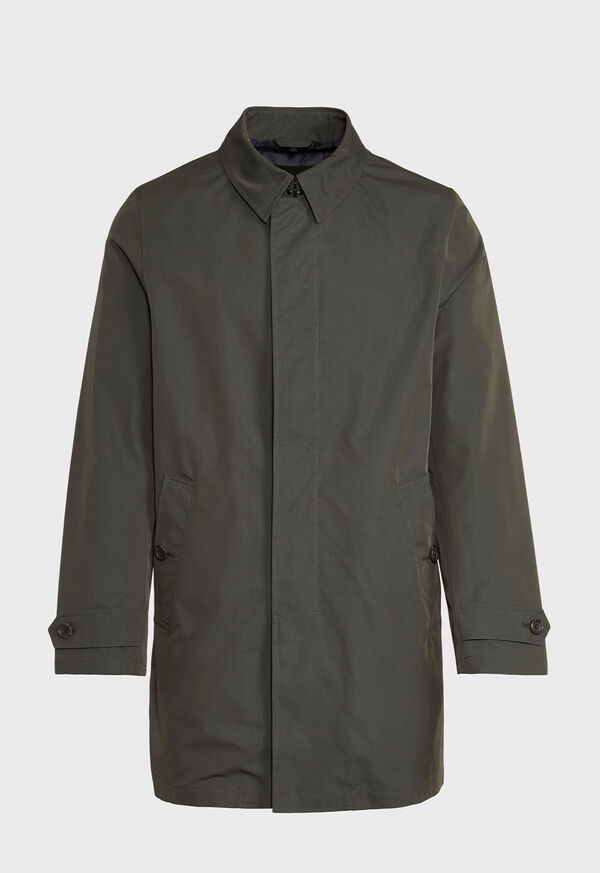 Paul Stuart Solid Olive Raincoat, image 1