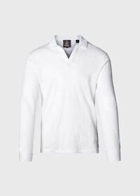 Paul Stuart Linen Johnny Collar Long Sleeve Pullover, thumbnail 1
