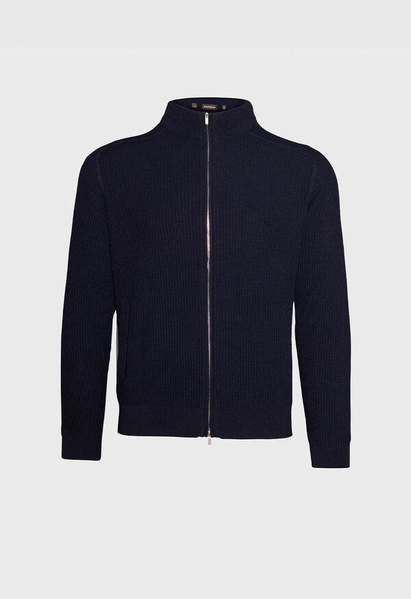 Paul Stuart Fancy Rib Stitch Full-Zip Cardigan, image 1