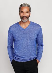 Paul Stuart Linen and Cashmere Marled V-neck Sweater, thumbnail 1