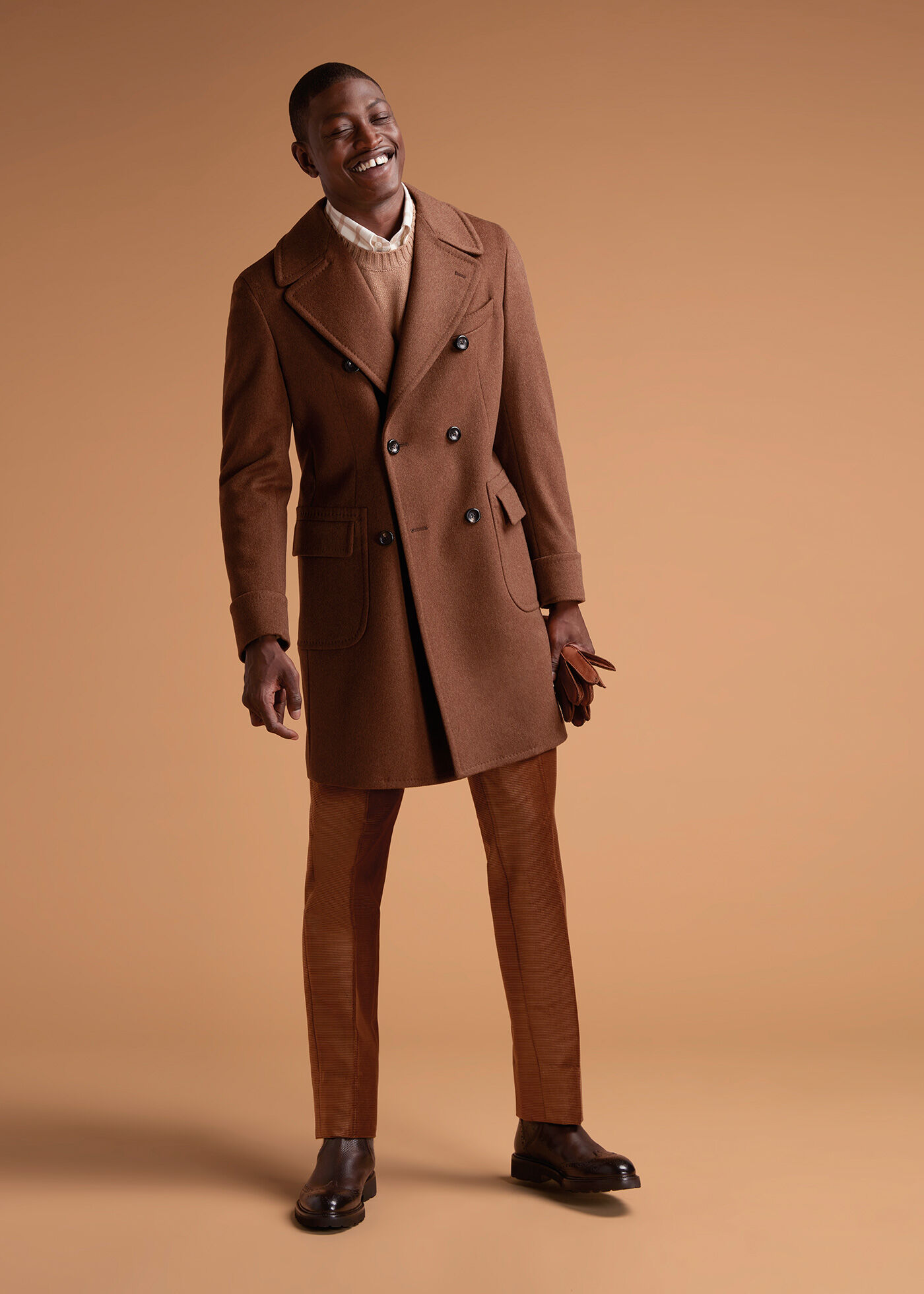 Vicuna Double Breasted Coat with Gauntlet