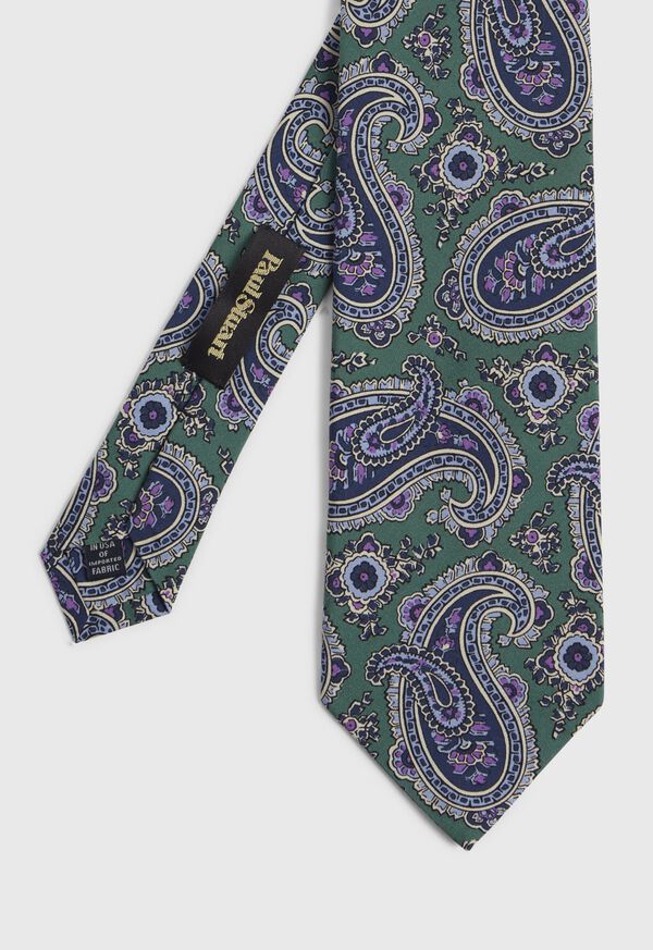 Paul Stuart Printed Silk Summer Tossed Pine Tie, image 1
