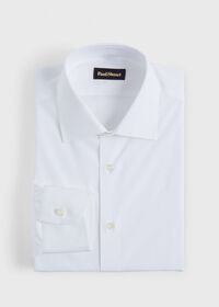 Paul Stuart White Poplin Slim Fit Dress Shirt, thumbnail 1