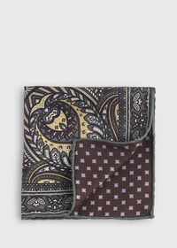 Paul Stuart Paisley Reversible Pocket Square, thumbnail 1