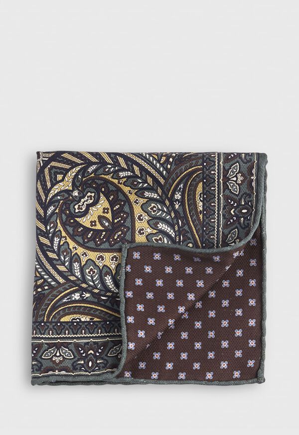 Paul Stuart Paisley Reversible Pocket Square, image 1