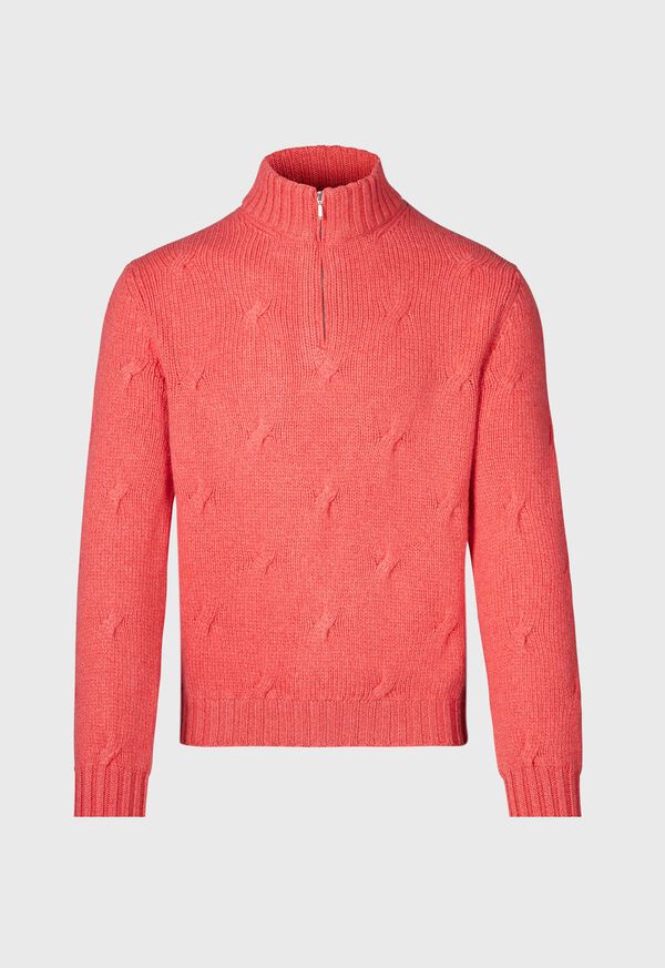 Paul Stuart Cable Cashmere Quarter Zip Sweater, image 1