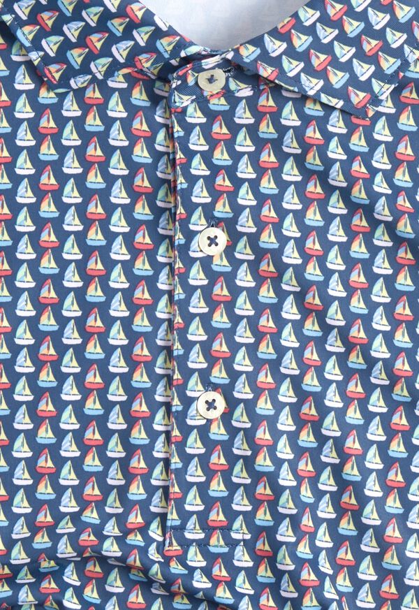 Paul Stuart Sailboat Print Performance Polo, image 2