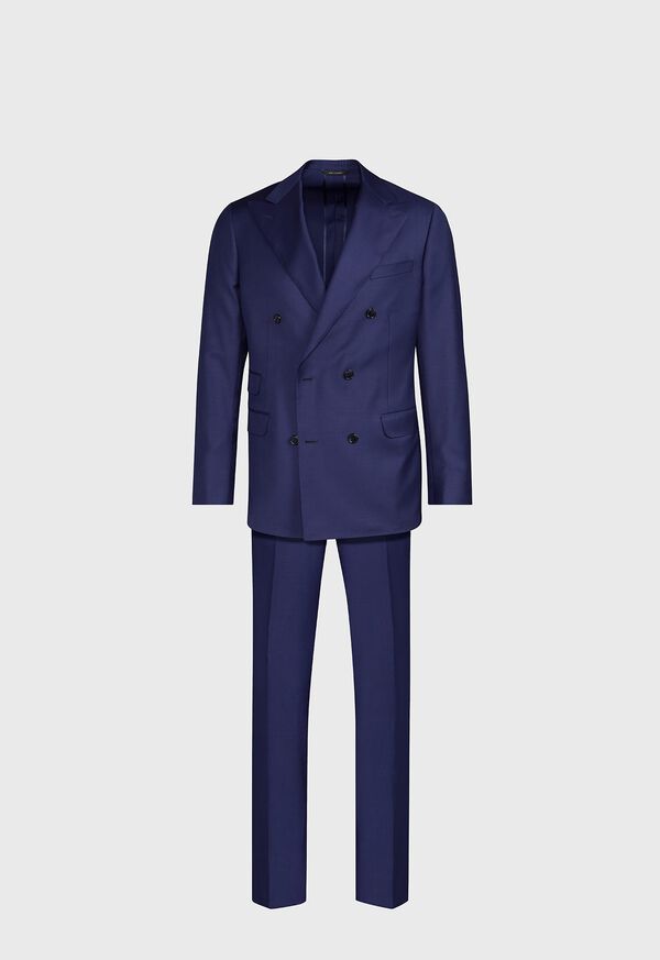 Paul Stuart Solid Navy Double Breasted Suit