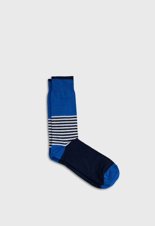 Paul Stuart Colorblock and Stripe Crew Sock, image 1
