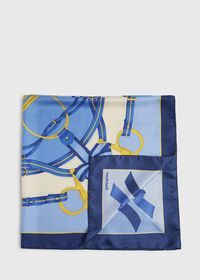 Paul Stuart Navy Silk Printed Belt And Ribbon Scarf, thumbnail 1