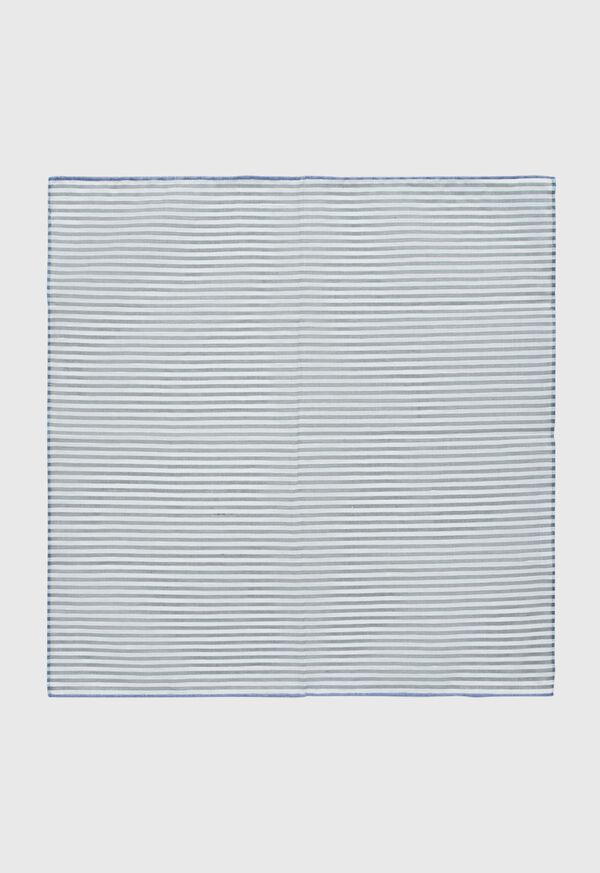 Paul Stuart Striped Cotton and Linen Pocket Square, image 1