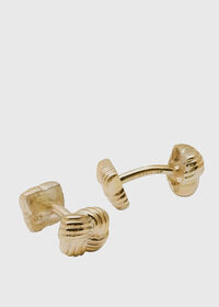 Paul Stuart Gold Vermeil Basketweave Cufflinks, thumbnail 1
