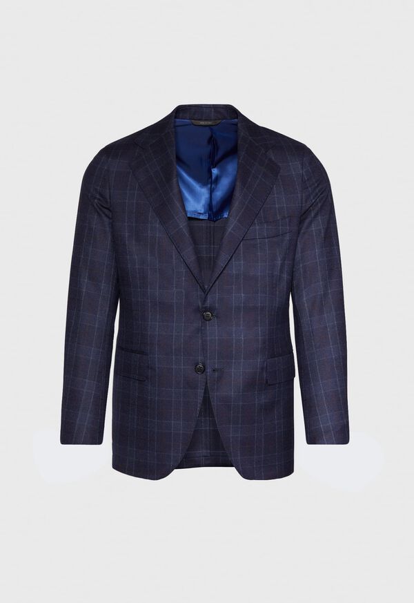 Paul Stuart Navy Plaid Wool Suit, image 3