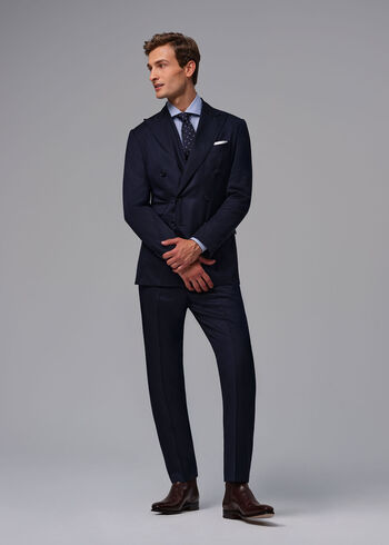 Paul Stuart Wool Twill Double Breasted Suit