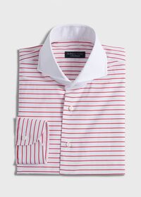 Paul Stuart Contrast Collar Horizontal Stripe Dress Shirt, thumbnail 1