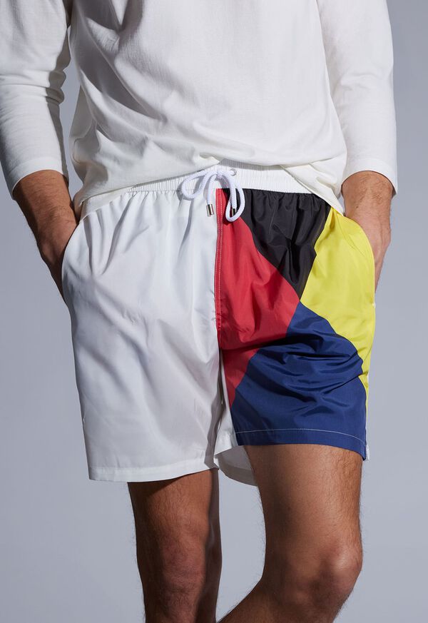 Paul Stuart Printed Flag Swim Shorts, image 2