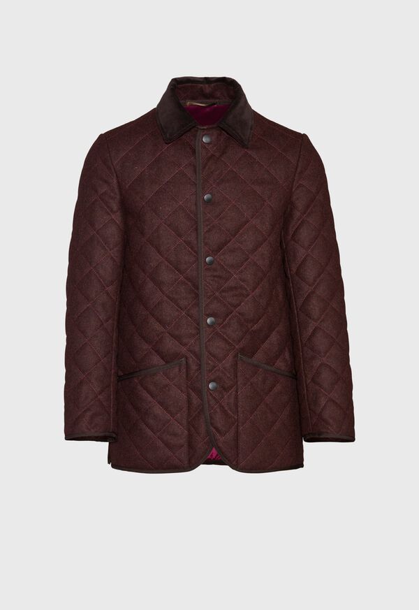 Paul Stuart Quilted Loden Barn Jacket with Corduroy Collar