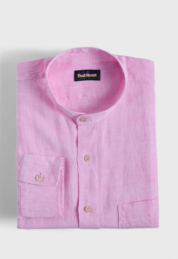 Paul Stuart Washed Linen Stand Collar Shirt, image 1