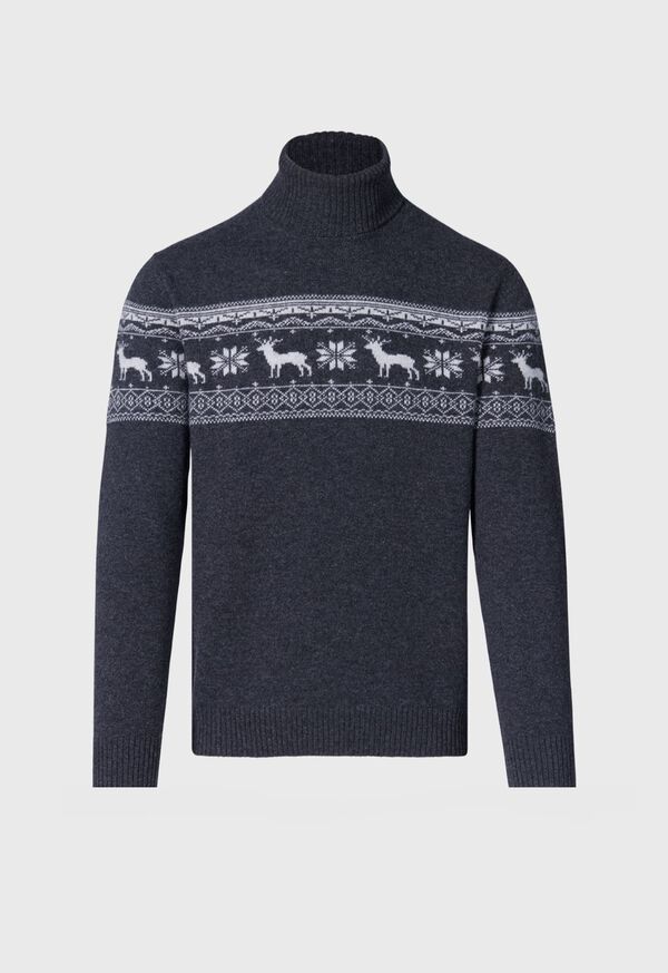 Paul Stuart Reindeer & Snowflake Turtleneck, image 1