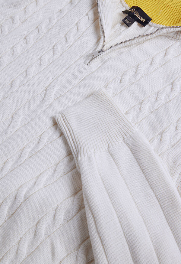 Paul Stuart Quarter Zip Cable Knit Sweater, image 2