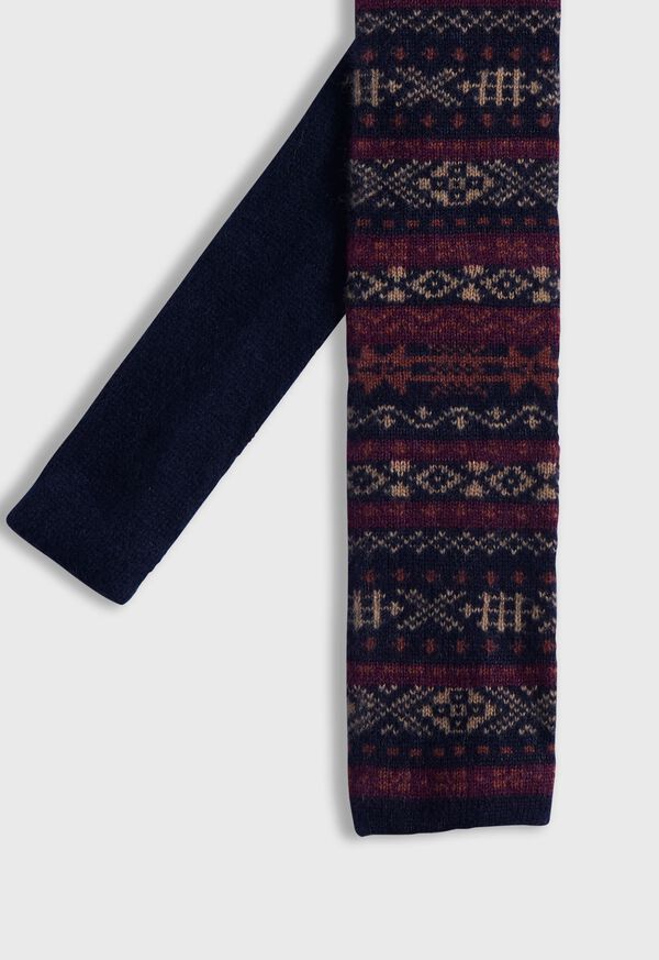 Paul Stuart Cashmere Fair Isle Knit Tie