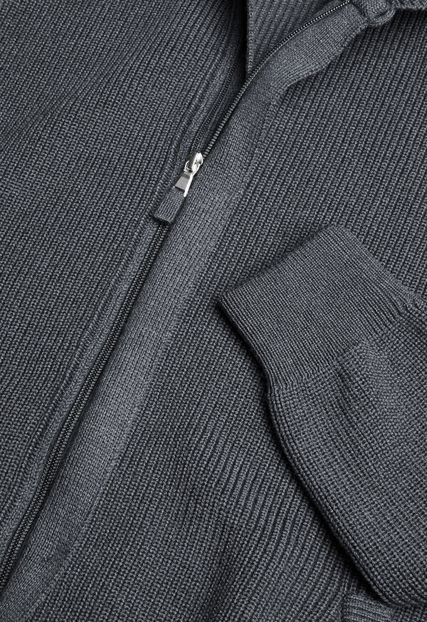 Paul Stuart Merino Wool Ribbed Full Zip Cardigan, image 2